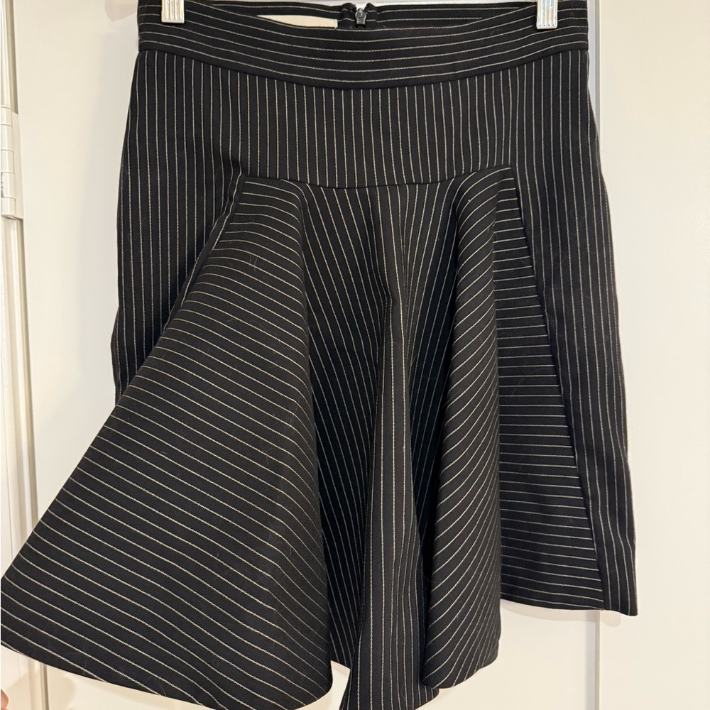 Stella McCartney Black A-Line Skirt Knee-Length Pleated